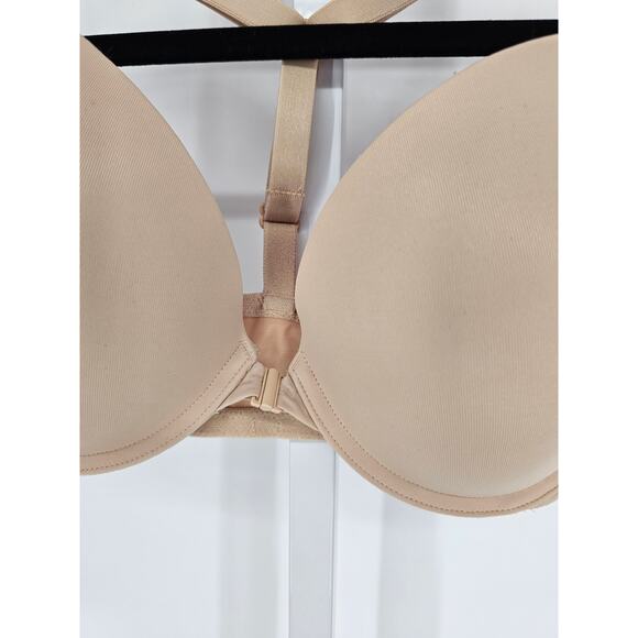 Pink by Victorias Secret Sz 34DD Front Clasp Wear Everywhere Push Up Bra Beige - Picture 2 of 5